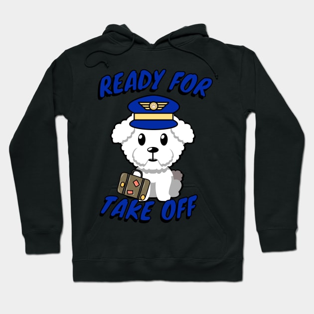 Cute Furry dog is a pilot Hoodie by Pet Station